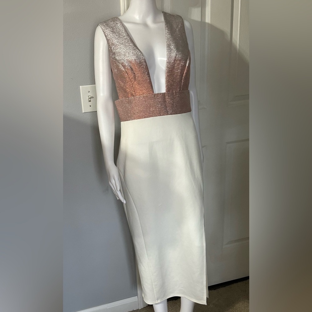 ASOS Deep Plunge Shimmer Top Maxi Dress Size 10 NWT